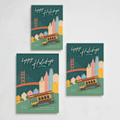 "City sidewalk II" - Holiday Cards in Juniper by Creo Study - Formats Available