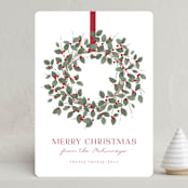 "Classic Wreath" - Holiday Cards in Holly by Kacey Kendrick Wagner - Front