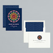 "Rosette" - Holiday Cards in Navy by peetie design - Assembled