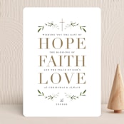 "The Gift of Hope" - Holiday Cards in Gilded Gold by Jennifer Postorino - Front