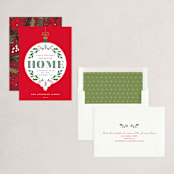 "Ornament Home" - Holiday Cards in Cardinal by Oma N. Ramkhelawan - Assembled