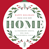 "Ornament Home" - Holiday Cards in Cardinal by Oma N. Ramkhelawan - Close-Up