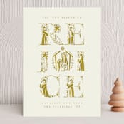"Rejoice lettering" - Holiday Cards in Butterscotch by Ana de Sousa - Front