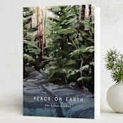 "Peaceful Forest" - Holiday Cards in Pine by Holly Whitcomb - Folded Card