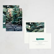 "Peaceful Forest" - Holiday Cards in Wintermint by Holly Whitcomb - Assembled