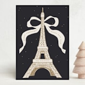 "Eiffel" - Holiday Cards in Champagne by Gwen Bedat - Front