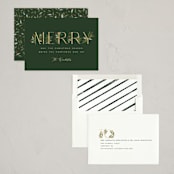 "Botanical Merry" - Holiday Cards in Pine by Paula Pecevich - Assembled