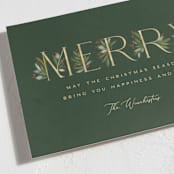 "Botanical Merry" - Holiday Cards in Pine by Paula Pecevich - Detail