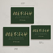 "Botanical Merry" - Holiday Cards in Pine by Paula Pecevich - Formats Available