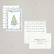 "Vintage Bow Tree" - Holiday Cards in Frosty by Itsy Belle Studio - Assembled