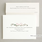 "Vintage Bow Tree" - Holiday Cards in Blush by Itsy Belle Studio - FREE Recipient Addressing