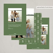 "Folk Floral" - Holiday Cards in Pine by Wildfield Paper Co - Back of Card Options