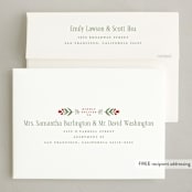 "Folk Floral" - Holiday Cards in Pine by Wildfield Paper Co - FREE Recipient Addressing