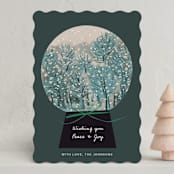 "Winter Forest Snow Globe" - Holiday Cards in Deep Sea by Ani Somi - Front