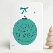 "Retro Ornament" - Holiday Cards in Pine by Gwen Bedat - Folded Card