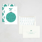 "Retro Ornament" - Holiday Cards in Pine by Gwen Bedat - Assembled
