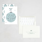"Retro Ornament" - Holiday Cards in Frost by Gwen Bedat - Assembled