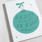 "Retro Ornament" - Holiday Cards in Pine by Gwen Bedat - Detail
