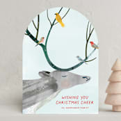 "Reindeer Cheer" - Holiday Cards in Arctic Ice by Eve Schultz - Front