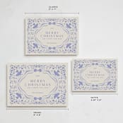 "Painterly Ceramic Border" - Holiday Cards in Winter Sky by Lucrecia Caporale - Formats Available