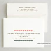 "Between the Lines" - Holiday Cards in Bright Berry by Kristie Kern - FREE Recipient Addressing