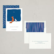 "Peace on Earth fox and rabbit" - Holiday Cards in Twilight by Diane Pearse - Assembled