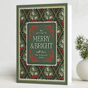 "Holiday Diamond Botanical Bouquet" - Holiday Cards in Forest by Jackie Crawford - Folded Card