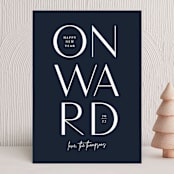 "Onward" - Holiday Cards in Blue Spruce by Jessica Corliss - Front