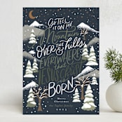 "Over The Hills" - Holiday Cards in Winter Night by Alethea and Ruth - Front