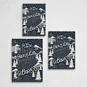 "Over The Hills" - Holiday Cards in Winter Night by Alethea and Ruth - Formats Available