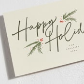 "Holiday Script" - Holiday Cards in Eggnog by Robert and Stella - Detail