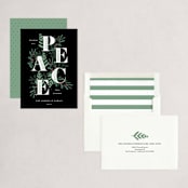 "Flourished Peace" - Holiday Cards in Ebony by Oma N. Ramkhelawan - Assembled