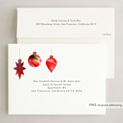 "Painted Ornament" - Holiday Cards in Cherry by 2birdstone - FREE Recipient Addressing