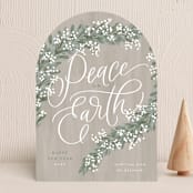 "Peace Garland" - Holiday Cards in Sage by Erin German - Front