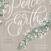 "Peace Garland" - Holiday Cards in Sage by Erin German - Close-Up