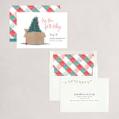 "New Home For The Holidays" - Holiday Cards in Cherry by Elky Ink - Assembled