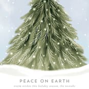 "Snowy Pine Tree" - Holiday Cards in Sky by Petra Kern - Close-Up