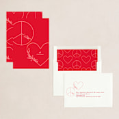 "peace n love sign" - Holiday Cards in Candy Cane by Creo Study - Assembled