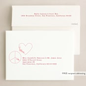 "peace n love sign" - Holiday Cards in Candy Cane by Creo Study - FREE Recipient Addressing