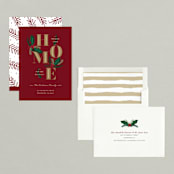 "Evergreen Home" - Holiday Cards in Cardinal by Oma N. Ramkhelawan - Assembled