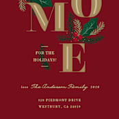 "Evergreen Home" - Holiday Cards in Cardinal by Oma N. Ramkhelawan - Close-Up