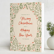 "doodled icons" - Holiday Cards in Stocking by Creo Study - Folded Card