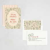 "doodled icons" - Holiday Cards in Stocking by Creo Study - Assembled