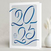 "Ribbon year" - Holiday Cards in Pool by Lea Delaveris - Folded Card