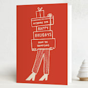 "Presents" - Holiday Cards in Stocking by Claire - Folded Card