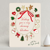 "holiday charms" - Holiday Cards in Linen by Jennifer Lew - Front