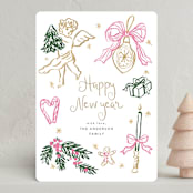 "Holidays ink doodles" - Holiday Cards in Melon by Cass Loh - Front