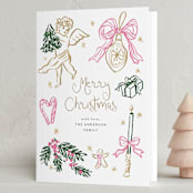 "Holidays ink doodles" - Holiday Cards in Melon by Cass Loh - Folded Card