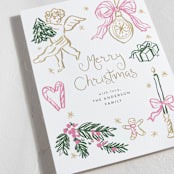 "Holidays ink doodles" - Holiday Cards in Melon by Cass Loh - Detail