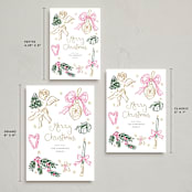 "Holidays ink doodles" - Holiday Cards in Melon by Cass Loh - Formats Available